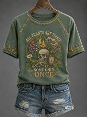 Women's 'All Plants Are Edible, Some Only Once' Printed Casual T-Shirt