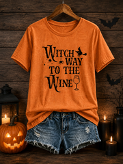 Women's Halloween print short-sleeved T-shirt