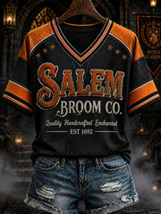 Women's Salem Broom Company Printed V-neck T-shirt