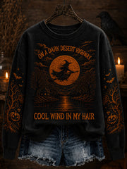 Women's Vintage Halloween Regular Sweatshirt