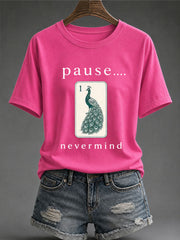 Women's Funny Mahjong Print Casual T-Shirt