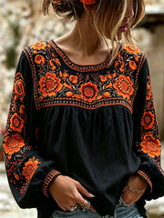 Women's Day of the Dead Marigolds Mexican Floral Print Shirt