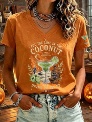 Women's Halloween print short-sleeved T-shirt