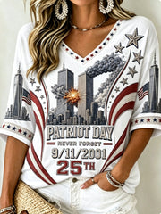 Women's PATRIOT DAY NEVER FORGET 9/11/2001 25TH T-Shirt