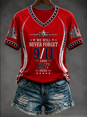 Women's WE WILL NEVER FORGET 9/11 -2001 25TH 2026 T-shirt