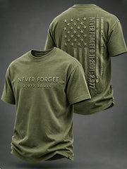 Men's NEVER FORGET 2,977 SOULS 2,977 SOULS 09.11.2001 short sleeves t-shirt