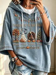 Women's Vintage I'm Ready For The 'ber Months Print Cozy Hoodie