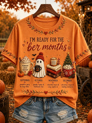 Women's I'm Ready For The 'ber Months Print Short-sleeved T-shirt