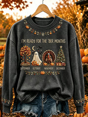 Women's I'm Ready For The 'ber Months Print Cozy Sweatshirt