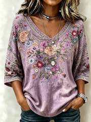 Women's Alzheimer's disease Print V-Neck T-Shirt