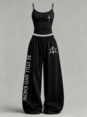 Women's 'Be Still And Know' Print Casual Set