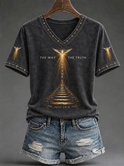 Women's "The Way The Truth And The Life" Faith Print Casual T-Shirt