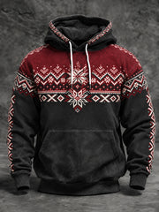 Men's Nordic Norway Art Printed Oversized Drop-Shoulder Hoodie with Pockets