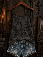 Women's Halloween Gothic-style patterned casual vest