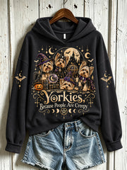 Women's Yorkies People Are Creepy Pattern Causal Sweatshirt