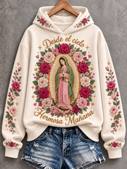 Women's Feast of Our Lady of Guadalupe art Printed Regular Sweatshirt