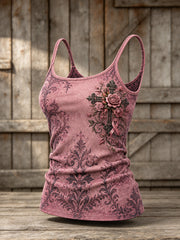 Women's Corss and Pink Charity Ribbon Pattern Design Casual Vest