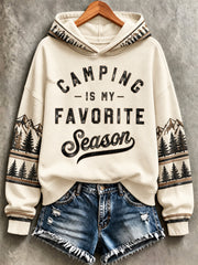 Women's Camping Print Sweatshirt