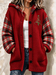 Women's Christmas Printed Long Coat