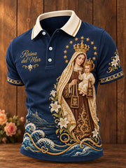 Men's Mexico Virgen del Carmen Printed Casual Tops