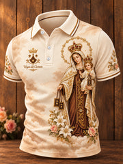 Men's Mexico Virgen del Carmen Printed Casual Tops