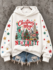 Women's New York Christmas Print Casual Sweatshirt