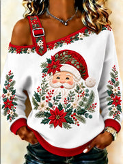 Women's Santa Claus Print Casual Top