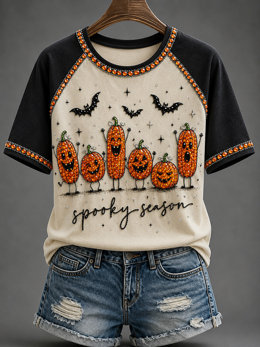 Women's Spooky Season Round Neck Short Sleeve T-shirt