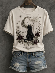 Women's Gothic Black Cat T-Shirt