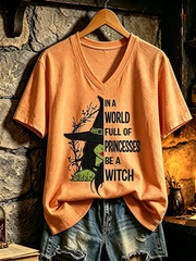 Women's Halloween print short-sleeved T-shirt