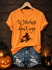 Women's Halloween print short-sleeved T-shirt