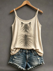 Women's Cat Print Back Vests