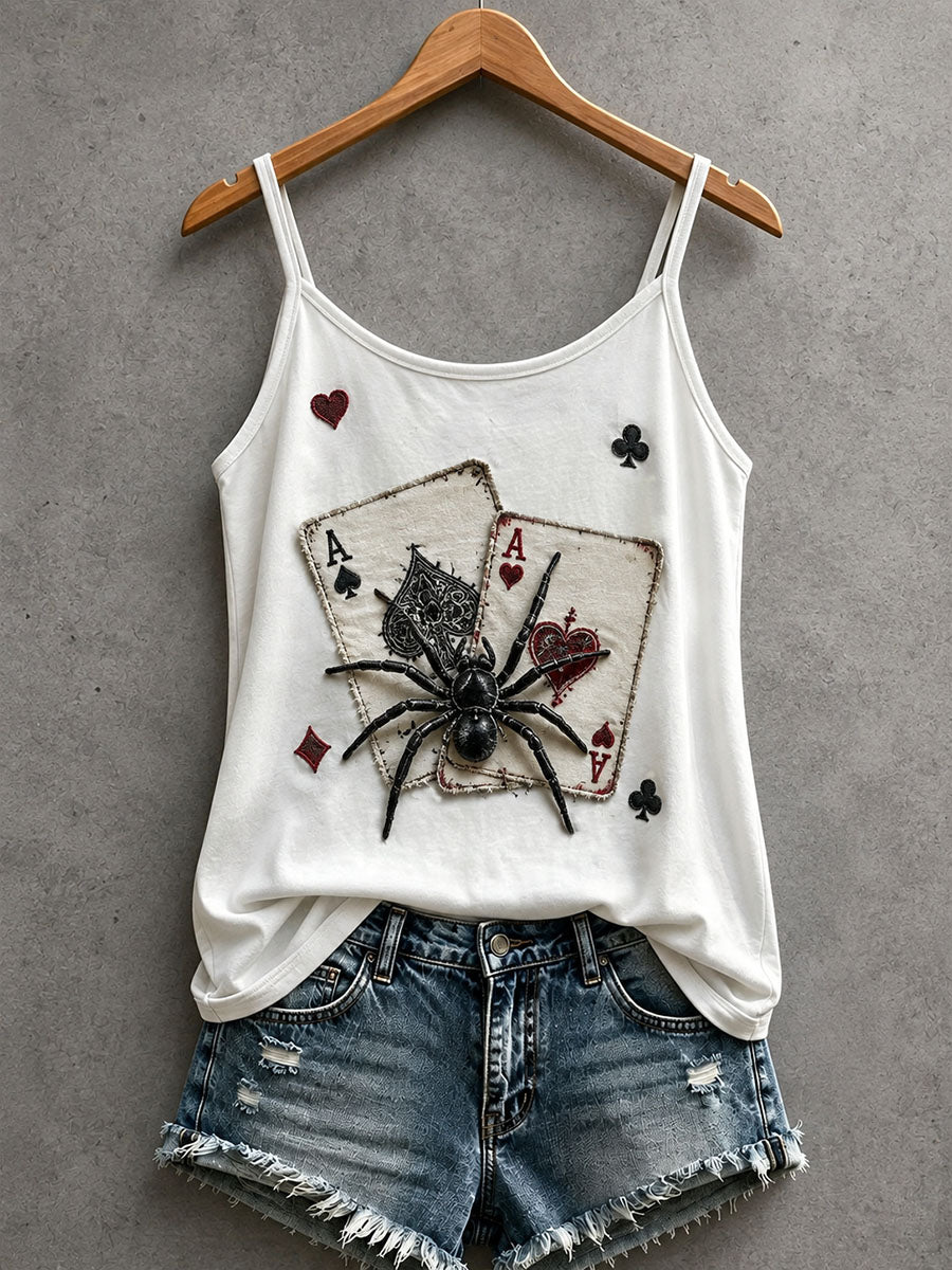 Women's Spider Playing Cards Tank Top