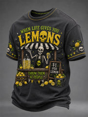 Men's When Life Gives You Lemons Print Casual Tee