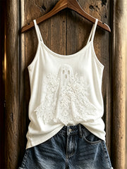 Women's Vintage Gothic Ghost Floral Lace Art Print Cami Top