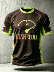 Men's faith-themed fun pattern printed casual short-sleeve T-shirt