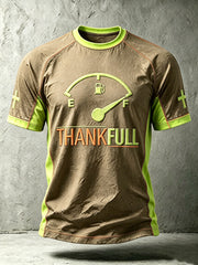 Men's faith-themed fun pattern printed casual short-sleeve T-shirt