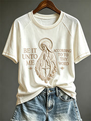 Women's Be it unto me according to thy word Mary Print short sleeve T-shirt