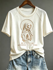 Women's Be it unto me according to thy word Mary Print short sleeve T-shirt