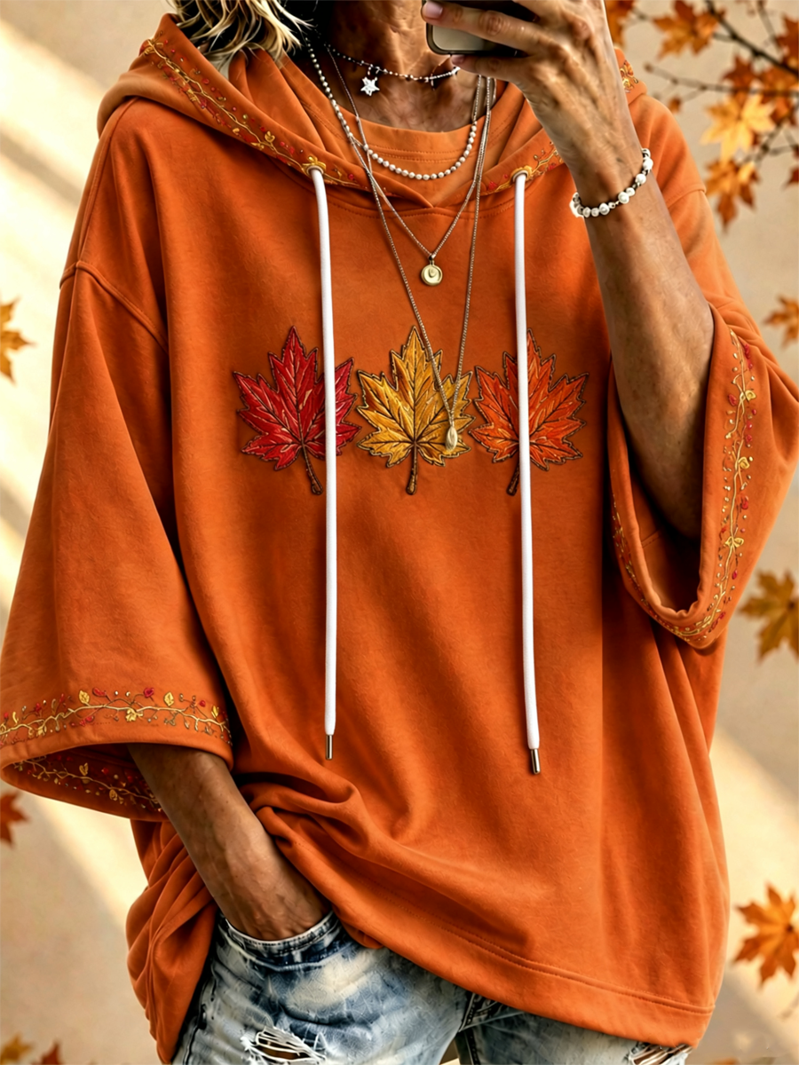Women’s Fall Trees Fall Leaves Printed  Hoodie