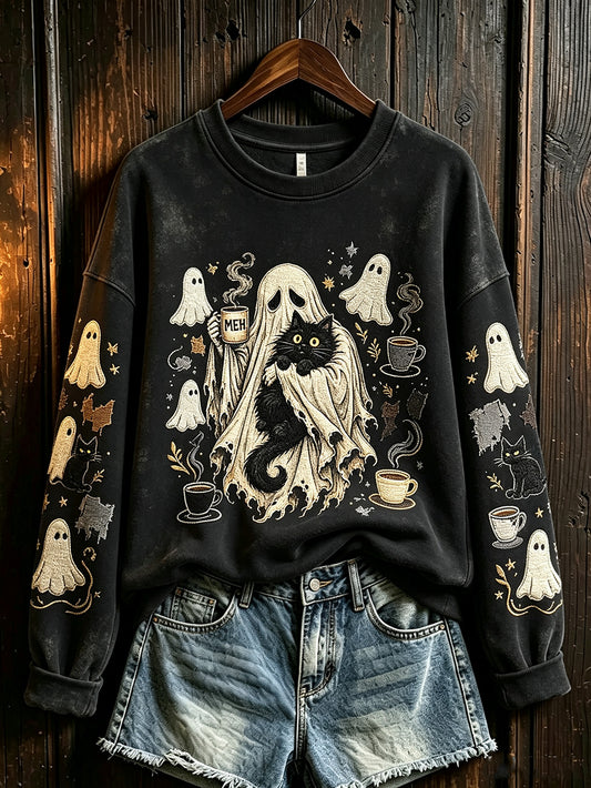 Women's Halloween Elements Pattern Printed Casual Sweatshirt