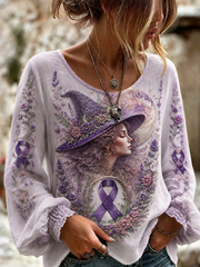 Women's Alzheimer's Awareness Cotton-Linen Shirt