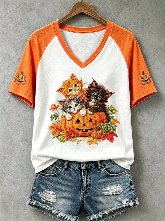Women's Halloween Cat T-Shirt