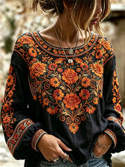 Women's Day of the Dead Marigolds Mexican Floral Print Shirt