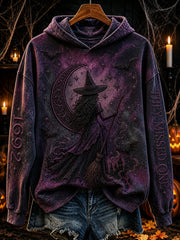 Women's 1692 They Missed One Witch Print Vintage Hooded Sweatshirt
