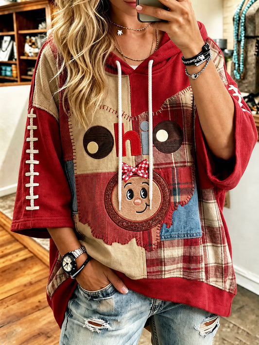 Women’s University Football Fan Short-Sleeve Hoodie