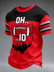 Men's University Football Fan Short Sleeves T-shirt