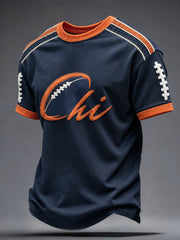 Men's Chicago Football Lover  Art Printed T-shirt