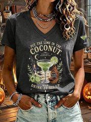 Women's Halloween print short-sleeved T-shirt