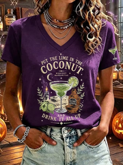 Women's Halloween print short-sleeved T-shirt